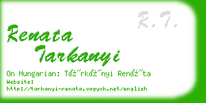 renata tarkanyi business card